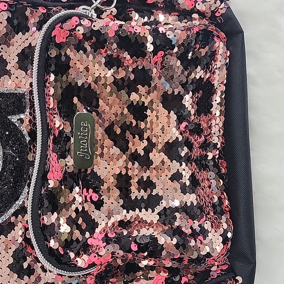 Justice Mini Leopard Sequins Backpack With Ears "G" - Picture 2 of 7